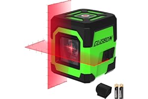 Laser Level, CUSBON Vertical and Horizontal Line with Projected Measuring Marks, Self-Leveling 50ft Cross Line Laser for Construction Floor Tile Wall Painting Picture Hanging