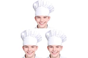 Xeoxarel Kids Chef Hat, Adjustable Elastic Unisex Baker Kitchen Cooking Cap for Children Boys and Girls