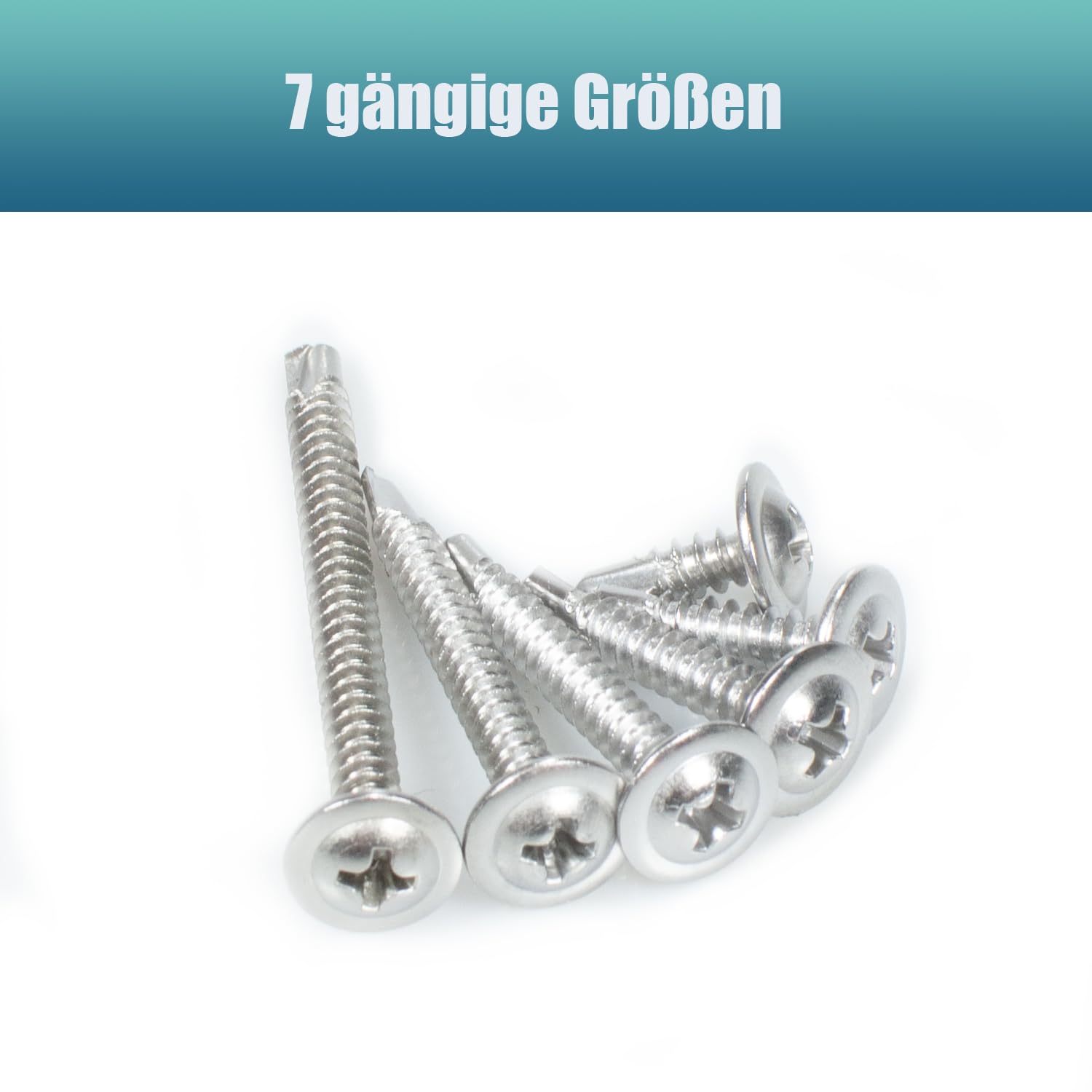 Selbstschneidende Schrauben für Metall, 240 Stück (410) Edelstahl-Modifizierte Truss-Kopf-Blechschrauben-Selbstbohrschrauben-Sortimentskit 3