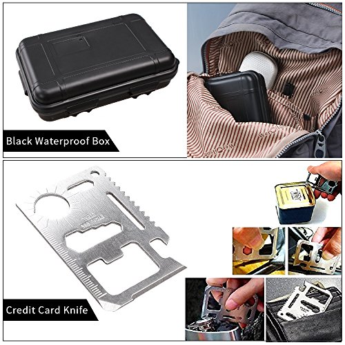 Sunba Youth Survival Kit 13 in 1, Outdoor Survival Gear Tool with Compass, Survival Bracelet