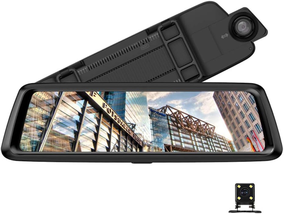 TZK Car Recorder,10Inch IPS 1080P Screen Car DVR Smart 4G Rear View Dual Lens GPS Navigation Video Recorder Bluetooth Function