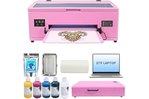 DTF Printer A3 F1390 with Oven, Direct to Film Apparel Transfer Printing Machine with White Ink Circulation System and Semi-A