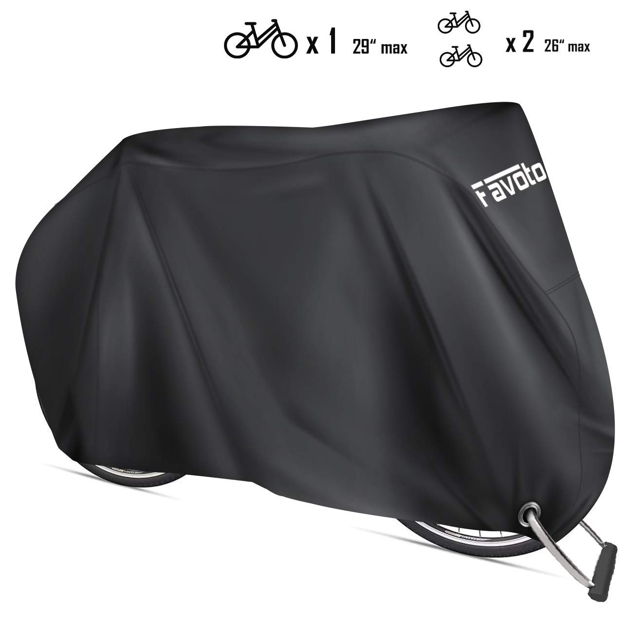 Favoto Bike Cover Waterproof Outdoor Bicycle Cover Thicken Oxford 29 Inch Windproof UV Snow Rustproof with Lock Hole Storage Bag for Mountain Road Bike City Bike Beach Cruiser Bike