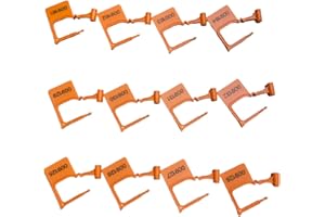 DUEBASS 200 Pcs Numbered Security Plastic Padlock Seals Crash Cart Lock Keyed Padlocks Disposable Locks for Luggage Medical Clothing (Orange)