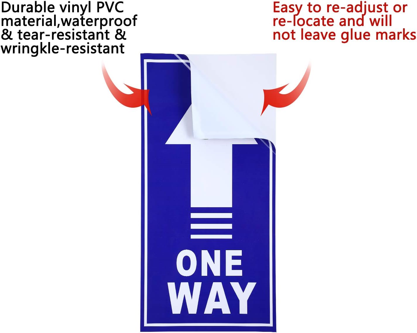 25 Pieces One Way Floor Decal Sign Directional Arrows Stickers Social ...