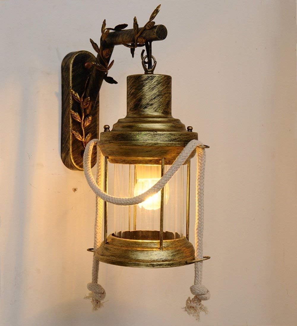 WOOU Vintage Wall Light Industrial Lighting Retro Metal Wall lamp Indoor Home Lights Fixture with Glass Shade Cover(Single lamp-Base Painted with Oil Rubbed Bronze) (Bronze) [Energy Class A+]