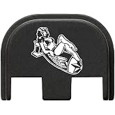 NDZ Performance Rear Slide Cover Plate for Glock 17 19 19X 20 21 22 23 26 27 34 45 & 47 49 Gen 5 9MM .40 S&W Laser Engraved Aluminum in Black, Made in The USA - Choose Design