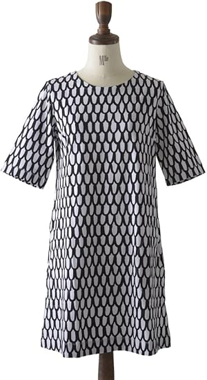 Amazon マリメッコ Marimekko Pikku Suomu Jersey Ujuma ピックスオム Aラインワンピース L White Black Col 99 ワンピース チュニック 通販