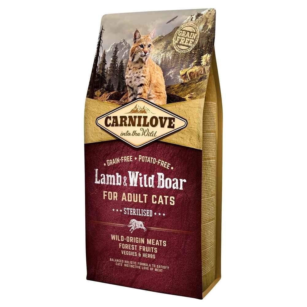 Carnilove Lamb and Wild Boar Sterilised Adult Cat Food, 6 kg