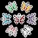 RUBYCA Silver Plated Small Butterfly Enamel Charm Beads Pendants for Jewelry Making DIY 28pcs Mix