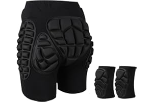 SAN LIKE Hip Protective Padded Shorts EVA Tailbone Pad Impact Gear Snowboarding Protection Crash Pants with Protective Knee P