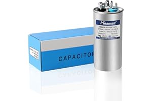 Meamaz 45+5uf±6% 45/5 MFD AC Capacitor 370/440V 50/60Hz CBB65B Dual Run Circular Start Capacitor,Use for AC Motor Start or Heat Pump or A/C Condenser or Compressor,5 Years Warranty Free Replacement