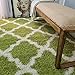Maxy Home Shag Area Rug, New Moroccan Trellis Green, Everyday Use, 5' x 7' (60 inch x 84 inch)