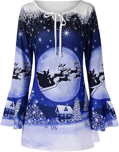 ladies plus size christmas tops
