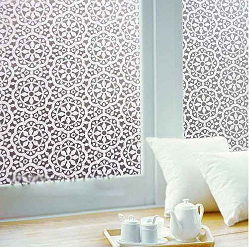 Lifetree Frosted Window Film Privacy Film for Glass Windows 60x200cm, Static Cling Decorative Snowflake Pattern