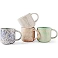12 OZ Coffee Mugs Set of 4, Modern Ceramic Coffee Mugs Set with handle for Tea/Latte/Cappuccino/Milk/Cocoa.