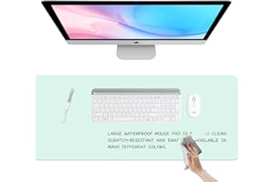 ETOMIEL Dry Erase Desk Mat, Waterproof Desk Pad, Erasable Writing White Board for Making Plans, Non-Slip Large Desktop Protector for Office, Home, School 31"x13" (Blue)