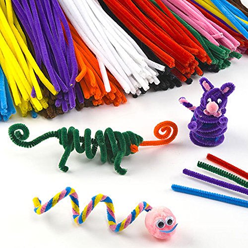 WXLAA 100pcs DIY Chenille Stems Pipe Twist Rods Cleaners Kids DIT Craft Toys Grey - Thumbnail 4