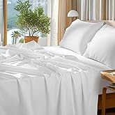 SONORO KATE 100% Egyptian Cotton Sheets Set - 1000 High Thread Count, Luxury 5-Star Hotel Sateen Bed Sheets, Soft, Breathable Long Staple Sheets, Fit up to 16" - 4 PC (White,Queen)