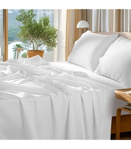 Parure De Lit 3 Pièces 1500 Fils, Coton égyptien 100% – Twin XL Blanc Rayé, Neuf