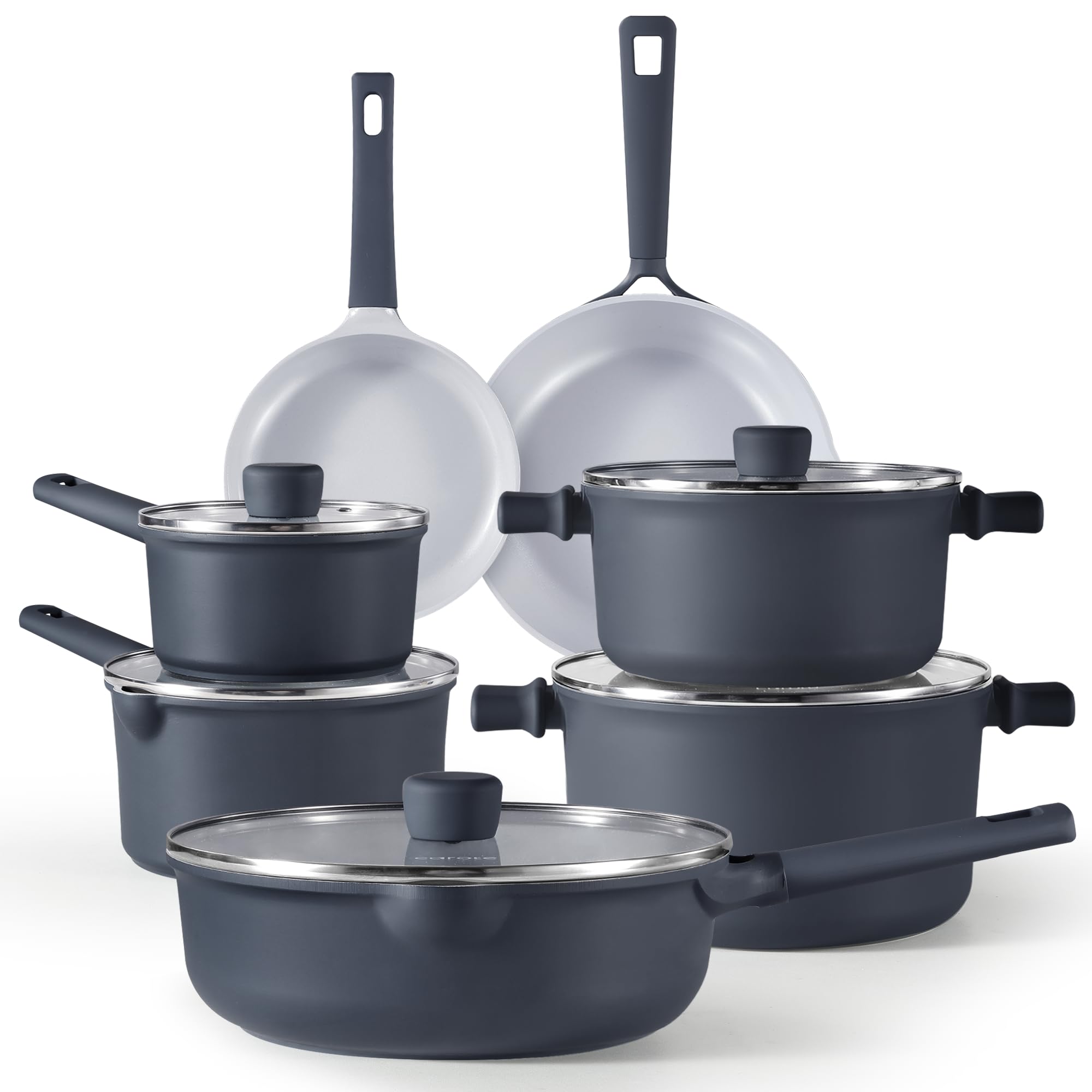 Photo 1 of ***PARTS ONLY***CAROTE Ceramic Cookware Set 12 Piece, Healthy & PFOA/PFAS Free, Nonstick Pots and Pans Set, Induction-Compatible, Navy Blue