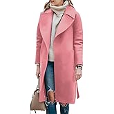 BZB Women's Trench Coat Long Wool Blend Pea Coat Winter Casual Overcoat Notched Lapel Collar Belted Long Jacket Outerwear
