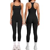 SUUKSESS Women 2 Piece Workout Sets Compression Leggings Racerback Tops | Pilates Outfits for women, Two Piece Gym Active Wear Sets, Compression Leggings with Pockets, Racerback Workout Athletic Tops