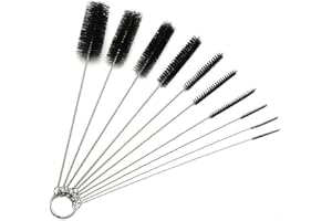 10 pcs/Set Drinking Cleaner Brush Kit Airbrush Paint Spray Nozzle Cleaning Brushes Mini Cleaning Brush Set Black Attractive P