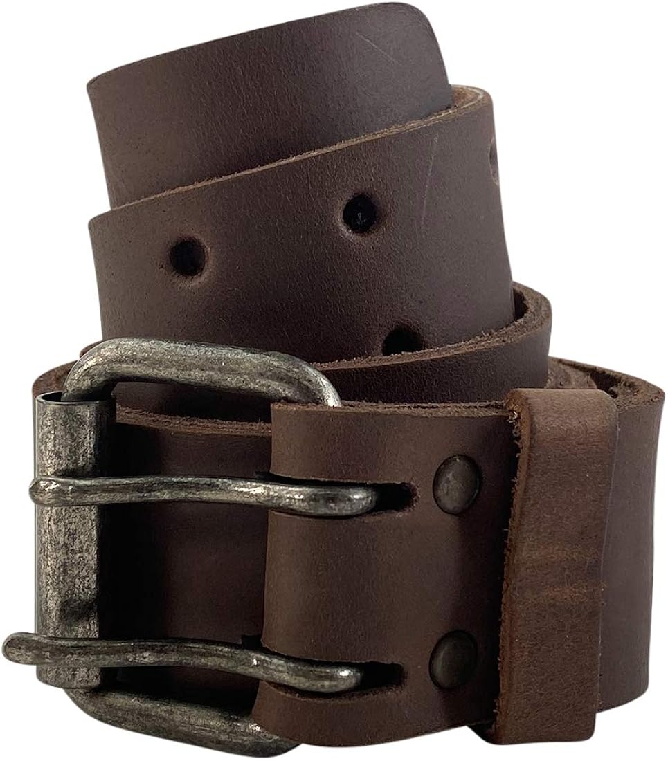 Hide & Drink, Rustic Reinforced Leather Belt/Rustic Double Prong Buckle