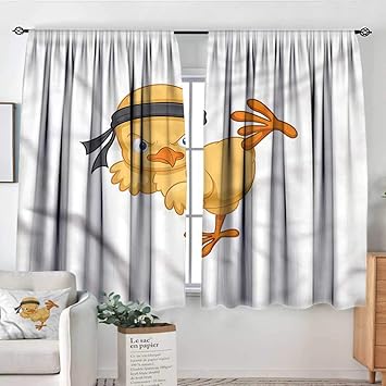 Amazon Com Chicken Curtains Drapes Martial Arts Kicking Chick