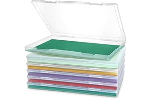 HQAUT 8 x 10 Photo Storage Box, 6 Pack Scrapbook Papers Storage Containers, Plastic Photo Organizers and Storage for Card, Papers, Craft