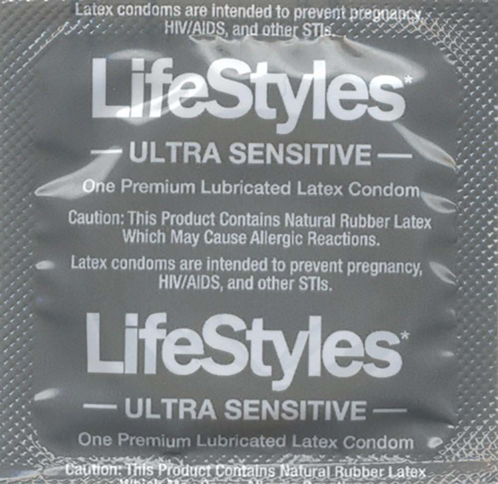 LifeStyles ULTRA SENSITIVE Condom, 2 Boxes (100 Condoms)