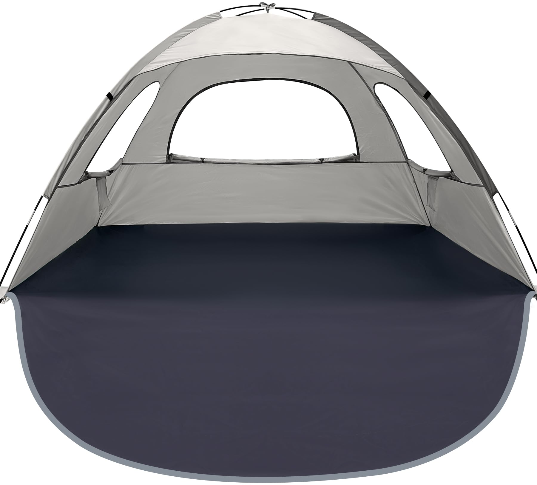 Photo 1 of WhiteFang Beach Tent Anti-UV Portable Sun Shade Shelter for 6 Person, Extendable Floor with 3 Ventilating Mesh Windows Plus Carrying Bag, Stakes and Guy Lines (Baby's Breath)