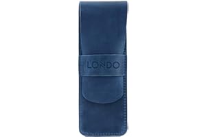 Londo Genuine Leather Pen and Pencil Case with Tuck in Flap, Stationery Bag