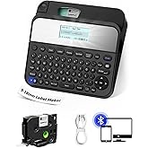 EazeID 18mm Label Maker Machine with-Tape 3/4 Inch, Large Print Label Maker Rechargeable, Print 9mm 12mm 18mm Labels-Waterproof, Bluetooth Labeler Support Keyboard & App, for Home Office Warehouse