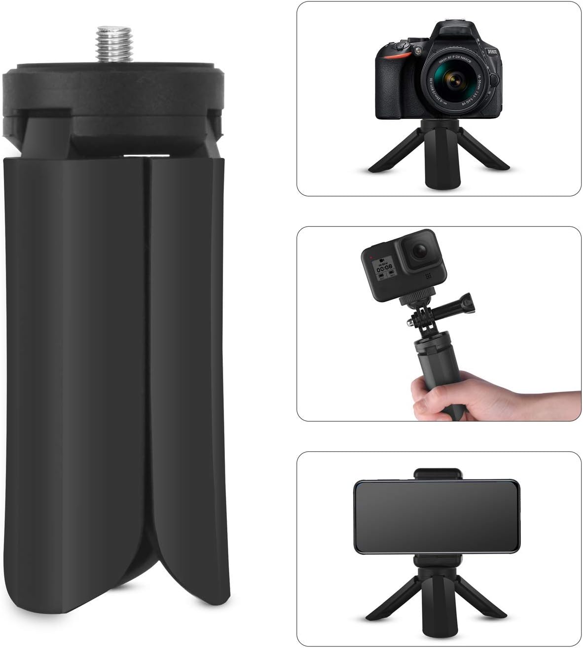 Emart Mini Table Tripod Stand with 1/4 Inch Screw Hole, Portable Folding Desktop Stand Mobile Tabletop Stand for Osmo Mobile, Vimble 2, Smooth 4, Gimbal Handle Grip Stabilizer and All Cameras : Camera & Photo