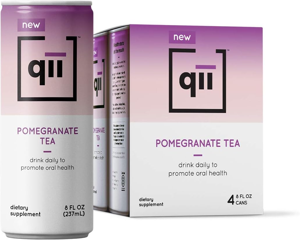 qii Pomegranate Tea - Guilt-Free All Natural Tea, Tooth-Friendly, Neutral pH, Sweetened with Xylitol, Dentist-Approved, Organic, Vegan and Gluten-Free, 4 pack - 8 Oz cans…