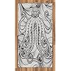Ambesonne Octopus Area Rug, Kraken Octopus in The Sea Ethnic Mandala Style Pattern Artistic Tentacles Marine, Flat Woven Accent Rug for Living Room Bedroom Dining Room, 2.6 x 5 FT, Black White