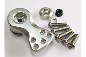 EPTNNASO Aluminum Servo Saver 21.5MM for Stock Plastic 25T Output Gear Ajustable Hi-Torque Servo Arm Silver