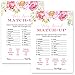 Cottage Floral Baby Shower Game - Animal Matching Guessing Activity - Fun Game for All Occasions - Rustic Pink Theme - 25 Pack, 4x6