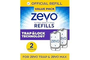 Zevo Indoor Insect Trap Refills – 2-Pack Cartridges for Zevo Plug-in Devices – Catch Gnats, Fruit Flies & House Flies – Odorless, Mess-Free