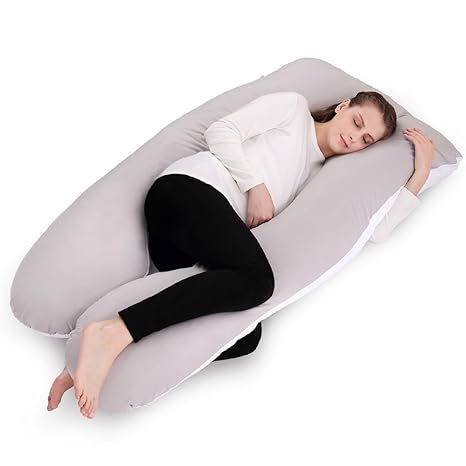 NiDream Bedding Full Body Pillow with Washable Cotton Cover - Maternity Pillow for Pregnant Women - Sleeping - Back Pain Relief, 60