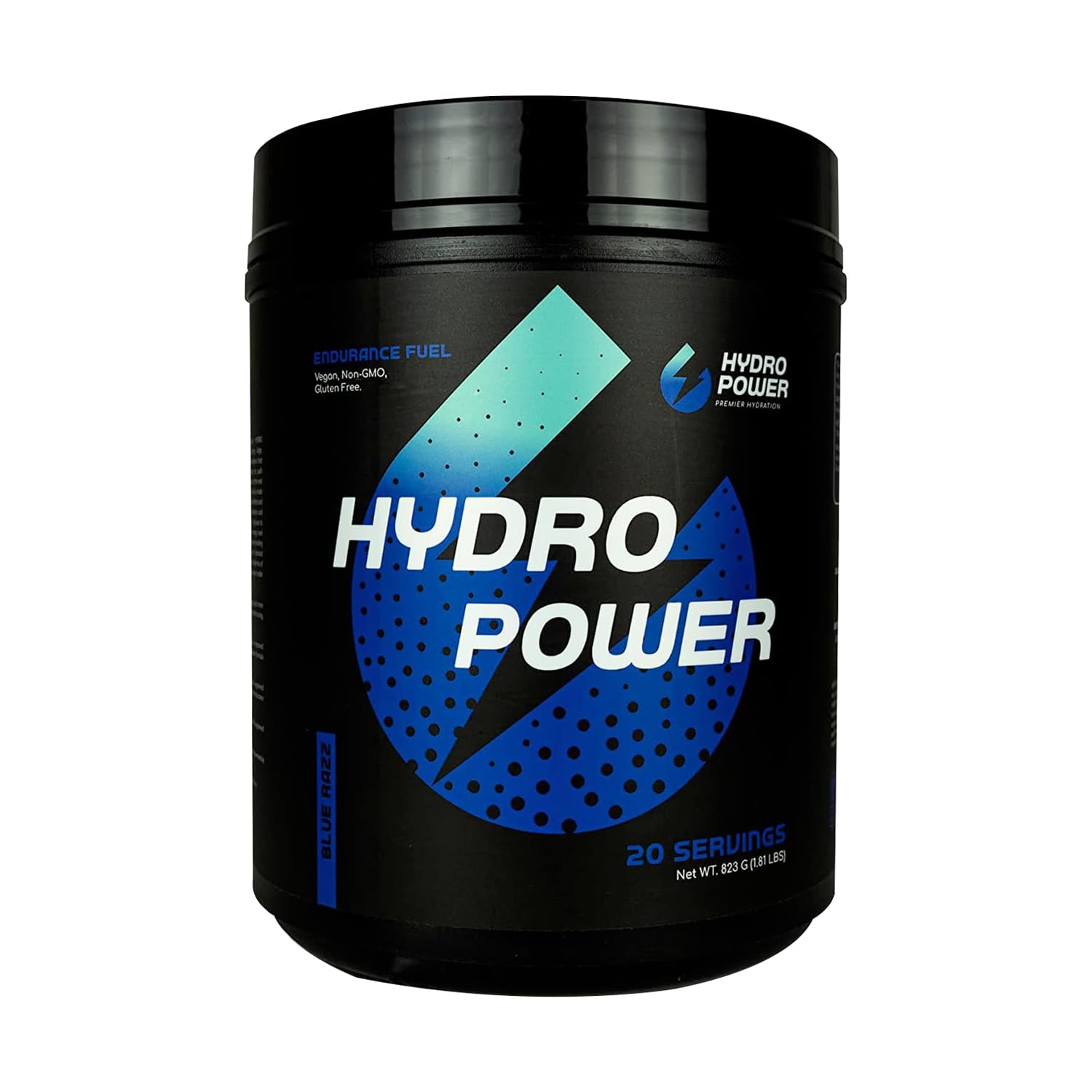 Hydro Power Endurance Fuel High Carb Supplement - Maximize Endurance & Performance with Superior Electrolyte & Calories Mix - Vegan, Non-GMO, & Gluten Free - Blue Razz Flavor, 20 Serving