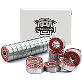 Premium 20Pcs 608rs Bearings Skateboard Bearings Longboard Bearings (8x22x7mm) for Skate Double Rubber Sealed Deep Groove