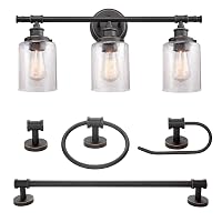 Globe Electric 51415 Camden 5-Pc Bathroom Set, 3 Vanity Light Deals