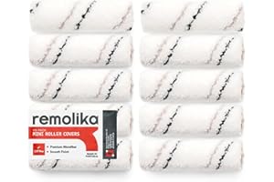 Remolika 10-Pack 4” Mini Paint Roller Covers for Smooth and Lint-Free Finish - Made in Portugal - Premium Microfiber Roller Naps for All Paints and Stains - Ideal for Professionals and Homeowners