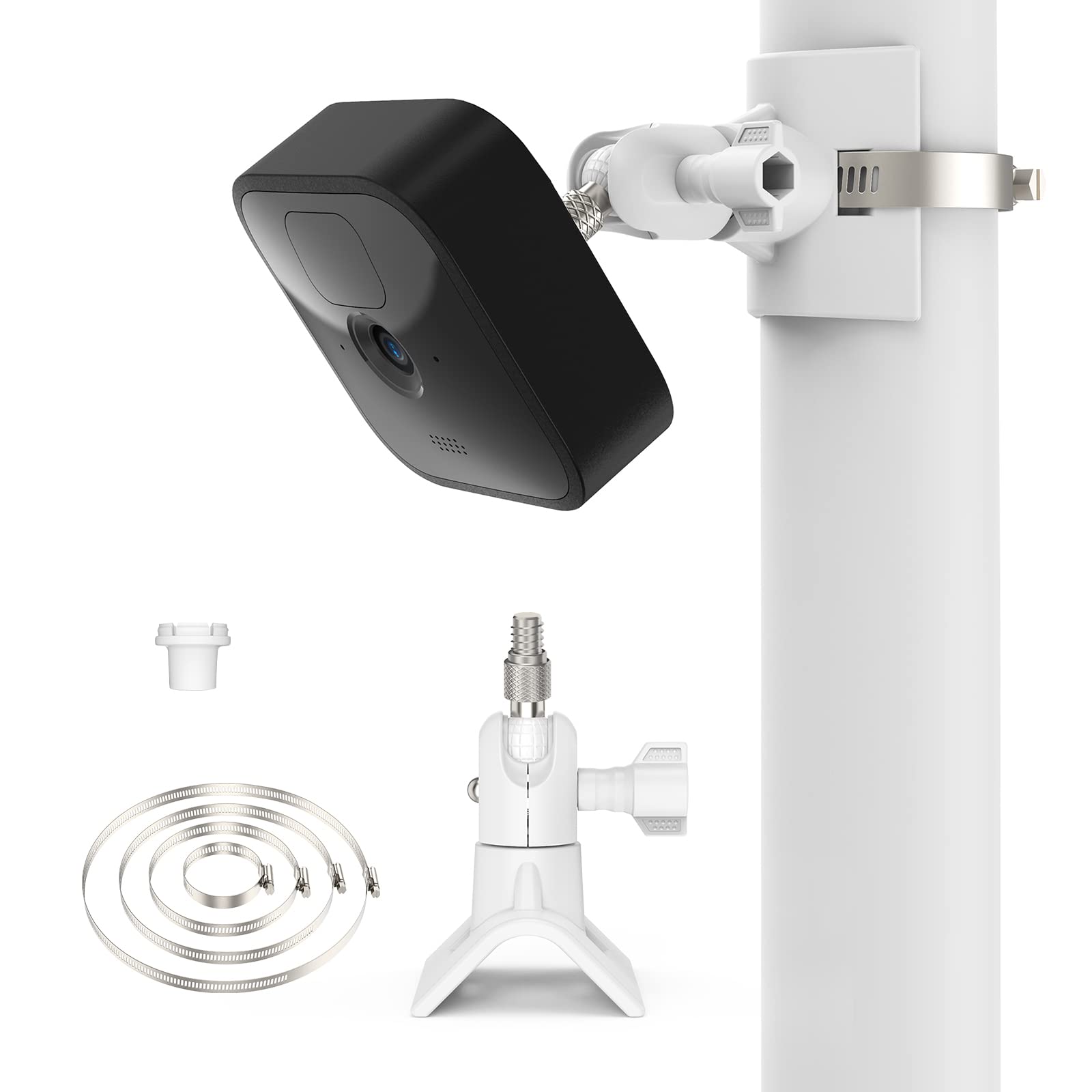 HOLACA Pole Mount Compatible with New Blink Camera (Outdoor 4/3), Blink Indoor/Outdoor/Mini/Mini2/XT/XT2 (Camera NOT Included), White | 1PCS Pole Mount