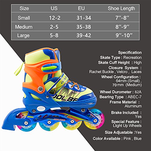 Adjustable Inline Skates for Kids , OtwCool Boys Rollerblades with All