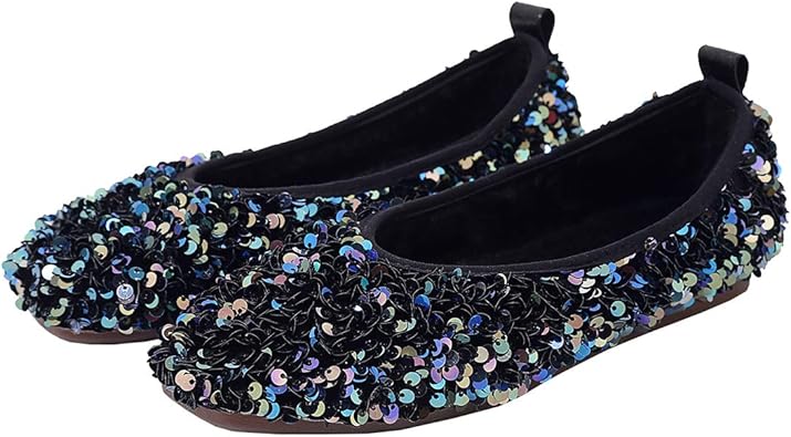sequin ballet flats