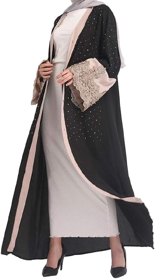 Womens Embroidered Islamic Dubai Arab Stylish Open Muslim Long Dress